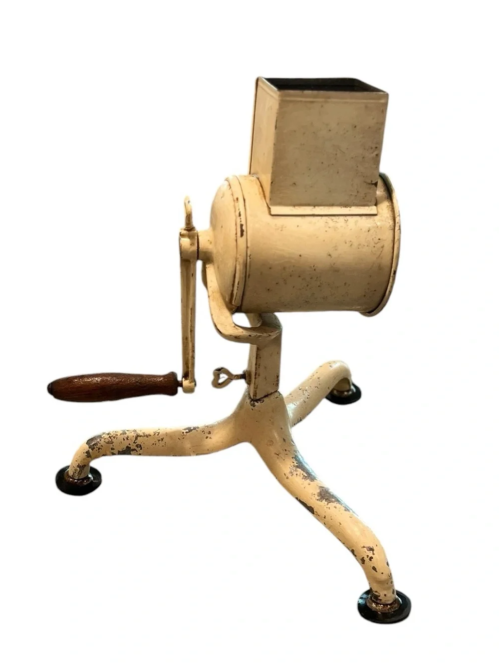 Vintage Hand Crank Rotary Cheese Grater with 3 Interchangeable Drums & Suction